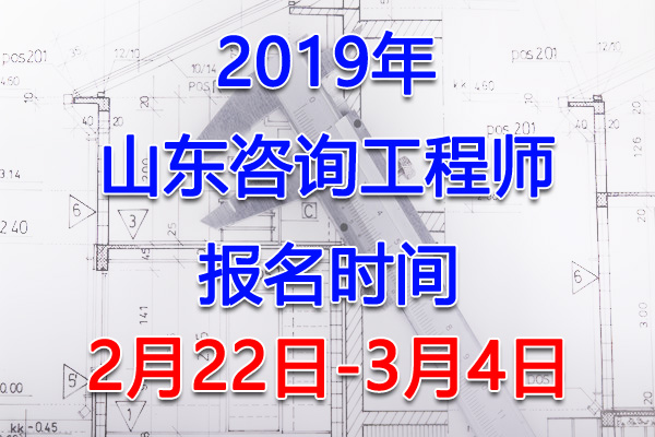 2019山东咨询工程师考试报名时间、报名入口【2月22日-3月4日】