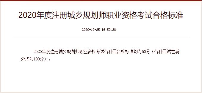 2016年江苏注册城乡规划师考试合格标准（已公布）