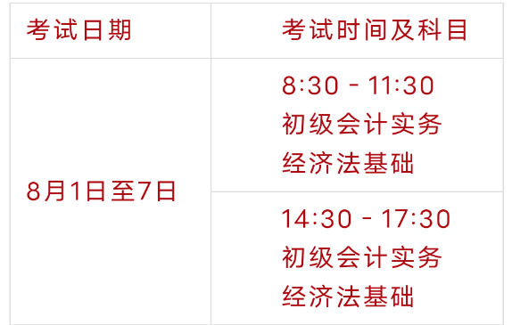 2022年内蒙古赤峰初级会计职称准考证打印时间：7月25日至8月1日