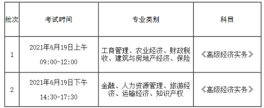 2021年四川绵阳高级经济师准考证打印时间：6月14日至6月18日