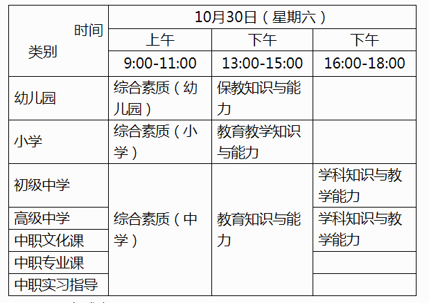 2021下半年广西中小学教师资格证考试时间及考试科目【笔试10月30日】
