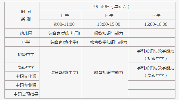 2021下半年北京中小学教师资格证考试时间及考试科目【10月30日笔试】