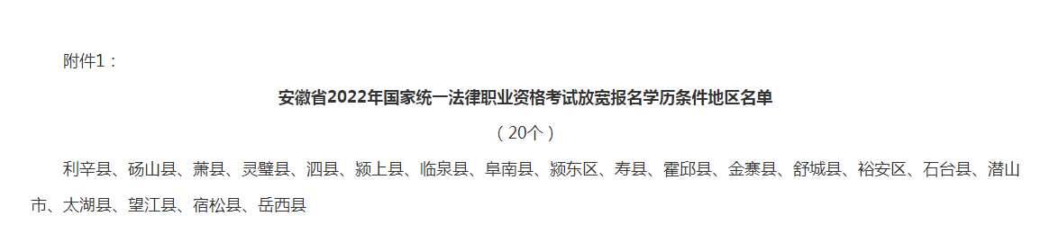 2022年安徽法律职业资格考试报名条件公布【原司法考试】