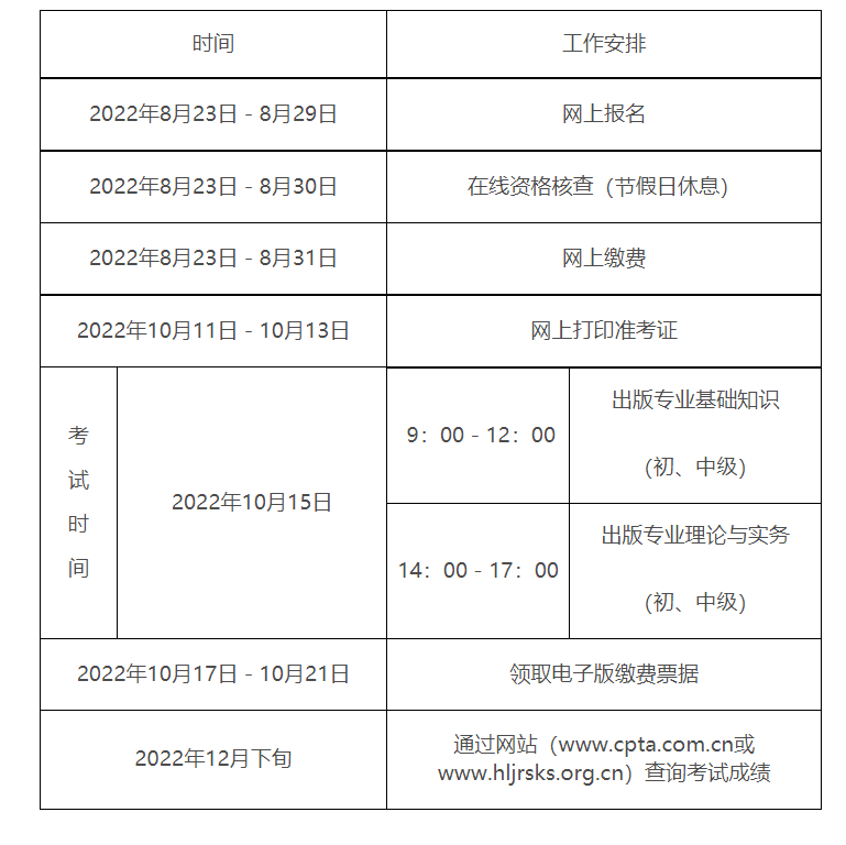 2022黑龙江出版专业技术人员职业资格考试准考证打印时间及入口【10月11日-10月13日】