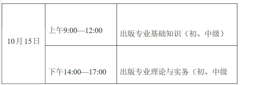 2022年贵州出版专业技术人员职业资格考试时间及科目【10月15日】