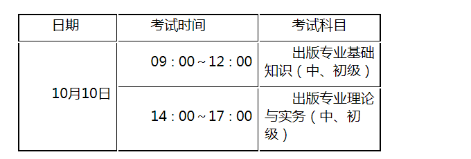2021年江苏出版专业技术人员职业资格考试时间及科目【10月10日】