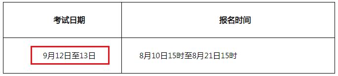 2020年9月福建证券从业资格考试时间：9月12日至13日